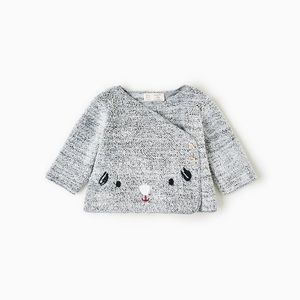 Zara Mini Faux Fur Crossed Plush Sweater 9-12mos
